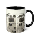 Load image into Gallery viewer, Batman Newspaper Accent Mug - Heroic Gift for Fans, Coffee Cup, Retro Design, Unique Collectible, Perfect for Birthdays
