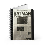 Load image into Gallery viewer, Batman Themed Spiral Bound Journal - Perfect for Writers, Gift for Superhero Fans, Kawaii Notebook, Journal for Comics, Unique Stationery
