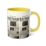 Load image into Gallery viewer, Batman Newspaper Accent Mug - Heroic Gift for Fans, Coffee Cup, Retro Design, Unique Collectible, Perfect for Birthdays
