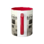 Load image into Gallery viewer, Batman Newspaper Accent Mug - Heroic Gift for Fans, Coffee Cup, Retro Design, Unique Collectible, Perfect for Birthdays
