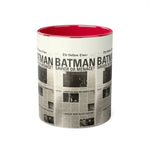 Load image into Gallery viewer, Batman Newspaper Accent Mug - Heroic Gift for Fans, Coffee Cup, Retro Design, Unique Collectible, Perfect for Birthdays
