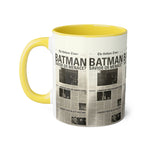 Load image into Gallery viewer, Batman Newspaper Accent Mug - Heroic Gift for Fans, Coffee Cup, Retro Design, Unique Collectible, Perfect for Birthdays
