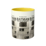 Load image into Gallery viewer, Batman Newspaper Accent Mug - Heroic Gift for Fans, Coffee Cup, Retro Design, Unique Collectible, Perfect for Birthdays
